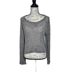 Aeropostale open knit hi/lo black and white sweater Women's size‎ XL